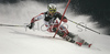 Jukka Leino of Finland skiing in first run of Zagreb men slalom race of Audi FIS Ski World Cup 2008-09. Slalom race of Men Audi FIS Ski World Cup 2008-09 was held on Sljeme above Zagreb, Croatia, on Tuesday, 6th of January 2009.
