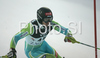 Mitja Valencic of Slovenia skiing in first run of Zagreb men slalom race of Audi FIS Ski World Cup 2008-09. Slalom race of Men Audi FIS Ski World Cup 2008-09 was held on Sljeme above Zagreb, Croatia, on Tuesday, 6th of January 2009.
