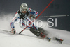 Thomas Mermillod Blondin of France skiing in first run of Zagreb men slalom race of Audi FIS Ski World Cup 2008-09. Slalom race of Men Audi FIS Ski World Cup 2008-09 was held on Sljeme above Zagreb, Croatia, on Tuesday, 6th of January 2009.
