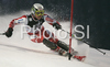 Jukka Leino of Finland skiing in first run of Zagreb men slalom race of Audi FIS Ski World Cup 2008-09. Slalom race of Men Audi FIS Ski World Cup 2008-09 was held on Sljeme above Zagreb, Croatia, on Tuesday, 6th of January 2009.
