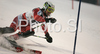 Jukka Leino of Finland skiing in first run of Zagreb men slalom race of Audi FIS Ski World Cup 2008-09. Slalom race of Men Audi FIS Ski World Cup 2008-09 was held on Sljeme above Zagreb, Croatia, on Tuesday, 6th of January 2009.
