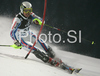 Pierre Paquin of France skiing in first run of Zagreb men slalom race of Audi FIS Ski World Cup 2008-09. Slalom race of Men Audi FIS Ski World Cup 2008-09 was held on Sljeme above Zagreb, Croatia, on Tuesday, 6th of January 2009.
