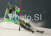 Matic Skube of Slovenia skiing in first run of Zagreb men slalom race of Audi FIS Ski World Cup 2008-09. Slalom race of Men Audi FIS Ski World Cup 2008-09 was held on Sljeme above Zagreb, Croatia, on Tuesday, 6th of January 2009.
