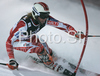 Andreas Romar of Finland skiing in first run of Zagreb men slalom race of Audi FIS Ski World Cup 2008-09. Slalom race of Men Audi FIS Ski World Cup 2008-09 was held on Sljeme above Zagreb, Croatia, on Tuesday, 6th of January 2009.
