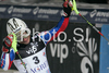Julien Lizeroux of France reacts in finish of second run of Zagreb men slalom race of Audi FIS Ski World Cup 2008-09. Slalom race of Men Audi FIS Ski World Cup 2008-09 was held on Sljeme above Zagreb, Croatia, on Tuesday, 6th of January 2009.
