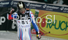 Alexandre Anselmet of France reacts in finish of second run of Zagreb men slalom race of Audi FIS Ski World Cup 2008-09. Slalom race of Men Audi FIS Ski World Cup 2008-09 was held on Sljeme above Zagreb, Croatia, on Tuesday, 6th of January 2009.
