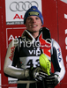 Third placed Giuliano Razzoli of Italy celebrates his medal won in Zagreb men slalom race of Audi FIS Ski World Cup 2008-09. Slalom race of Men Audi FIS Ski World Cup 2008-09 was held on Sljeme above Zagreb, Croatia, on Tuesday, 6th of January 2009.

