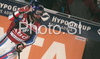 Winner Jean-Baptiste Grange of France reacts in finish of second run of Zagreb men slalom race of Audi FIS Ski World Cup 2008-09. Slalom race of Men Audi FIS Ski World Cup 2008-09 was held on Sljeme above Zagreb, Croatia, on Tuesday, 6th of January 2009.
