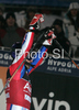 Winner Jean-Baptiste Grange of France reacts in finish of second run of Zagreb men slalom race of Audi FIS Ski World Cup 2008-09. Slalom race of Men Audi FIS Ski World Cup 2008-09 was held on Sljeme above Zagreb, Croatia, on Tuesday, 6th of January 2009.
