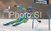 Second placed after first run Tina Maze of Slovenia skiing in first run of Maribor women giant slalom race of Audi FIS Ski World Cup 2008-09. Giant slalom race of Women Audi FIS Ski World Cup 2008-09 was held in Maribor, Slovenia on Saturday, 10th of January 2009.
