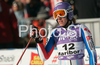 Ingrid Jacquemod of France reacts in finish of second run of Maribor women giant slalom race of Audi FIS Ski World Cup 2008-09. Giant slalom race of Women Audi FIS Ski World Cup 2008-09 was held in Maribor, Slovenia on Saturday, 10th of January 2009.
