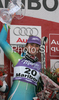 Winner Tina Maze of Slovenia celebrates her medal won in  Maribor women giant slalom race of Audi FIS Ski World Cup 2008-09. Giant slalom race of Women Audi FIS Ski World Cup 2008-09 was held in Maribor, Slovenia on Saturday, 10th of January 2009.
