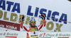 Third placed Tanja Poutiainen of Finland reacts in finish of second run of Maribor women slalom race of Audi FIS Ski World Cup 2008-09. Slalom race of Women Audi FIS Ski World Cup 2008-09 was held in Maribor, Slovenia on Sunday, 11th of January 2009.
