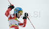Third placed Tanja Poutiainen of Finland reacts in finish of second run of Maribor women slalom race of Audi FIS Ski World Cup 2008-09. Slalom race of Women Audi FIS Ski World Cup 2008-09 was held in Maribor, Slovenia on Sunday, 11th of January 2009.
