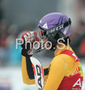 Winner Maria Riesch of Germany reacts in finish of second run of Maribor women slalom race of Audi FIS Ski World Cup 2008-09. Slalom race of Women Audi FIS Ski World Cup 2008-09 was held in Maribor, Slovenia on Sunday, 11th of January 2009.
