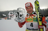 Third placed Tanja Poutiainen of Finland celebrate her medal won in of Maribor women slalom race of Audi FIS Ski World Cup 2008-09. Slalom race of Women Audi FIS Ski World Cup 2008-09 was held in Maribor, Slovenia on Sunday, 11th of January 2009.
