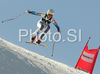 Aurelie Revillet of France skiing in downhill of Zauchenee women super combined race of Audi FIS Ski World Cup 2008-09. Downhill part of super combined race of Women Audi FIS Ski World Cup 2008-09 was held in Zauchensee, Austria on Saturday, 17th of January 2009.
