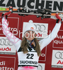 Winner Lindsey Vonn of USA celebrates her medal won in Zauchenee women super combined race of Audi FIS Ski World Cup 2008-09. Downhill part of super combined race of Women Audi FIS Ski World Cup 2008-09 was held in Zauchensee, Austria on Saturday, 17th of January 2009.
