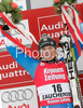 Winners Anja Paerson of Sweden (L) and Dominique Gisin of Switzerland (M) and third placed Lindsey Vonn of USA (R) celebrates their medals won in Women downhill race of Zauchenee Audi FIS Ski World Cup 2008-09. Downhill race of Women Audi FIS Ski World Cup 2008-09 was held in Zauchensee, Austria on Sunday, 18th of January 2009.
