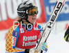 Winner Anja Paerson of Sweden reacts in finish of Women downhill race of Zauchenee Audi FIS Ski World Cup 2008-09. Downhill race of Women Audi FIS Ski World Cup 2008-09 was held in Zauchensee, Austria on Sunday, 18th of January 2009.
