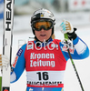 Winner Anja Paerson of Sweden reacts in finish of Women downhill race of Zauchenee Audi FIS Ski World Cup 2008-09. Downhill race of Women Audi FIS Ski World Cup 2008-09 was held in Zauchensee, Austria on Sunday, 18th of January 2009.
