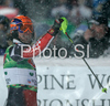 Third placed Ivica Kostelic of Croatia reacts in finish of second run of Men slalom race of Schladming Audi FIS Ski World Cup 2008-09. Schladming slalom Nightrace of Men Audi FIS Ski World Cup 2008-09 was held in Schladming, Austria on Sunday, 27th of January 2009.
