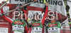 Winner Reinfried Herbst of Austria (M), second placed Manfred Pranger of Austria (L), and third placed Ivica Kostelic of Croatia (R) celebrate their medals won in Men slalom race of Schladming Audi FIS Ski World Cup 2008-09. Schladming slalom Nightrace of Men Audi FIS Ski World Cup 2008-09 was held in Schladming, Austria on Sunday, 27th of January 2009.
