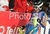 Maria Pietilaea-Holmner of Sweden reacts in finish of second run of Women slalom race of Garmisch-Partenkirchen Audi FIS Ski World Cup 2008-09. Garmisch-Partenkirchen slalom Women Audi FIS Ski World Cup 2008-09 was held in Garmisch-Partenkirchen on Friday, 30th of January 2009.
