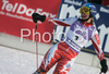 Ninth placed Tanja Poutiainen of Finland reacts in finish of second run of Women slalom race of Garmisch-Partenkirchen Audi FIS Ski World Cup 2008-09. Garmisch-Partenkirchen slalom Women Audi FIS Ski World Cup 2008-09 was held in Garmisch-Partenkirchen on Friday, 30th of January 2009.
