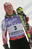Ninth placed Tanja Poutiainen of Finland celebrates her success in Women slalom race of Garmisch-Partenkirchen Audi FIS Ski World Cup 2008-09. Garmisch-Partenkirchen slalom Women Audi FIS Ski World Cup 2008-09 was held in Garmisch-Partenkirchen on Friday, 30th of January 2009.
