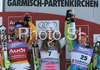 Winner Lindsey Vonn of USA (M), second placed Maria Riesch of Germany (L) and third placed Marusa Ferk of Slovenia (R) celebrates their medals won in Women slalom race of Garmisch-Partenkirchen Audi FIS Ski World Cup 2008-09. Garmisch-Partenkirchen slalom Women Audi FIS Ski World Cup 2008-09 was held in Garmisch-Partenkirchen on Friday, 30th of January 2009.
