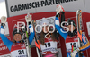 Winner Lindsey Vonn of USA (M), second placed Anja Paerson of Sweden (L) and third placed Jessica Lindell-Vikarby of Sweden (R) celebrates their medals won in Women Super-G race of Garmisch-Partenkirchen Audi FIS Ski World Cup 2008-09. Garmisch-Partenkirchen Super-G race of Women Audi FIS Ski World Cup 2008-09 was held in Garmisch-Partenkirchen on Sunday, 1st of February 2009.
