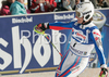 Seventh placed Julien Lizeroux of France reacts in finish of second run of Men slalom race of Garmisch-Partenkirchen Audi FIS Ski World Cup 2008-09. Garmisch-Partenkirchen slalom Men Audi FIS Ski World Cup 2008-09 was held in Garmisch-Partenkirchen on Sunday, 1st of February 2009.
