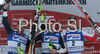 Winner Manfred Moelgg of Italy (M), second placed Giorgio Rocca of Italy (L) and third placed Reinfried Herbst of Austria (R) celebrate their medal won in  Men slalom race of Garmisch-Partenkirchen Audi FIS Ski World Cup 2008-09. Garmisch-Partenkirchen slalom Men Audi FIS Ski World Cup 2008-09 was held in Garmisch-Partenkirchen on Sunday, 1st of February 2009.
