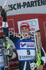 Winner Manfred Moelgg of Italy celebrates his medal won in  Men slalom race of Garmisch-Partenkirchen Audi FIS Ski World Cup 2008-09. Garmisch-Partenkirchen slalom Men Audi FIS Ski World Cup 2008-09 was held in Garmisch-Partenkirchen on Sunday, 1st of February 2009.
