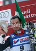 Second placed Giorgio Rocca of Italy celebrates his medal won in  Men slalom race of Garmisch-Partenkirchen Audi FIS Ski World Cup 2008-09. Garmisch-Partenkirchen slalom Men Audi FIS Ski World Cup 2008-09 was held in Garmisch-Partenkirchen on Sunday, 1st of February 2009.
