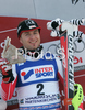 Third placed Reinfried Herbst of Austria celebrates his medal won in  Men slalom race of Garmisch-Partenkirchen Audi FIS Ski World Cup 2008-09. Garmisch-Partenkirchen slalom Men Audi FIS Ski World Cup 2008-09 was held in Garmisch-Partenkirchen on Sunday, 1st of February 2009.
