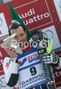 Second placed Giorgio Rocca of Italy celebrates his medal won in  Men slalom race of Garmisch-Partenkirchen Audi FIS Ski World Cup 2008-09. Garmisch-Partenkirchen slalom Men Audi FIS Ski World Cup 2008-09 was held in Garmisch-Partenkirchen on Sunday, 1st of February 2009.
