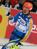 Andre Myhrer of Sweden reacts in finish of second run of Men slalom race of Garmisch-Partenkirchen Audi FIS Ski World Cup 2008-09. Garmisch-Partenkirchen slalom Men Audi FIS Ski World Cup 2008-09 was held in Garmisch-Partenkirchen on Sunday, 1st of February 2009.
