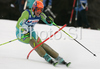 Bernard Vajdic of Slovenia skiing in first run of Men slalom race of Garmisch-Partenkirchen Audi FIS Ski World Cup 2008-09. Garmisch-Partenkirchen slalom Men Audi FIS Ski World Cup 2008-09 was held in Garmisch-Partenkirchen on Sunday, 1st of February 2009.
