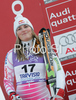Second placed Lindsey Vonn of USA celebrates her medal won in Women Super combined race of Tarvisio Audi FIS Ski World Cup 2008-09. Super combined race of Women Audi FIS Ski World Cup 2008-09 was held in Tarvisio, Italy on Friday, 20th of February 2009.
