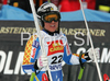 Third placed Anja Paerson of Sweden reacts in finish of Women Downhill race of Tarvisio Audi FIS Ski World Cup 2008-09. Downhill race of Women Audi FIS Ski World Cup 2008-09 was held in Tarvisio, Italy on Saturdayday, 21st of February 2009.
