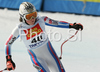Marine Gauthier of France reacts in finish of Women Downhill race of Tarvisio Audi FIS Ski World Cup 2008-09. Downhill race of Women Audi FIS Ski World Cup 2008-09 was held in Tarvisio, Italy on Saturdayday, 21st of February 2009.

