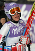Ingrid Jacquemod of France reacts in finish of Women Super-G race of Tarvisio Audi FIS Ski World Cup 2008-09. Downhill race of Women Audi FIS Ski World Cup 2008-09 was held in Tarvisio, Italy on Sunday, 22nd of February 2009.

