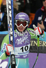 Third placed Tina Maze of Slovenia reacts in finish of Women Super-G race of Tarvisio Audi FIS Ski World Cup 2008-09. Downhill race of Women Audi FIS Ski World Cup 2008-09 was held in Tarvisio, Italy on Sunday, 22nd of February 2009.

