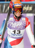 Ninth placed Andrea Dettling of Switzerland reacts in finish of Women Super-G race of Tarvisio Audi FIS Ski World Cup 2008-09. Downhill race of Women Audi FIS Ski World Cup 2008-09 was held in Tarvisio, Italy on Sunday, 22nd of February 2009.
