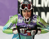 Vanja Brodnik of Slovenia reacts in finish of Women Super-G race of Tarvisio Audi FIS Ski World Cup 2008-09. Downhill race of Women Audi FIS Ski World Cup 2008-09 was held in Tarvisio, Italy on Sunday, 22nd of February 2009.
