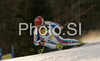 Cyprien Richard of France skiing in first run of Men giant slalom race of Kranjska Gora Audi FIS Ski World Cup 2008-09. Giant slalom race of Men Audi FIS Ski World Cup 2008-09 was held in Kranjska Gora, Slovenia, on Saturday, 28th of February 2009.
