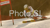 Thomas Mermillod Blondin of France skiing in first run of Men giant slalom race of Kranjska Gora Audi FIS Ski World Cup 2008-09. Giant slalom race of Men Audi FIS Ski World Cup 2008-09 was held in Kranjska Gora, Slovenia, on Saturday, 28th of February 2009.
