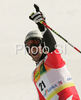 Seventh placed Philipp Schoerghofer of Austria reacts in finish of second run of Men giant slalom race of Kranjska Gora Audi FIS Ski World Cup 2008-09. Giant slalom race of Men Audi FIS Ski World Cup 2008-09 was held in Kranjska Gora, Slovenia, on Saturday, 28th of February 2009.
